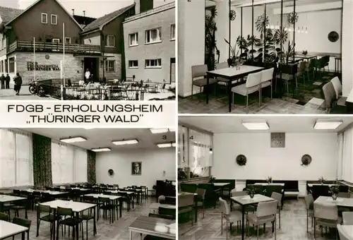 AK / Ansichtskarte  Georgenthal_Gotha FDGB Erholungsheim Thueringer Wald Aussenansicht Kantine Speiseraum Weinstube Georgenthal Gotha