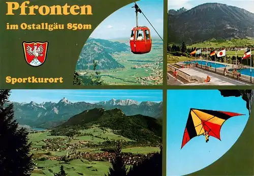 AK / Ansichtskarte  Pfronten Gondelbahn Schwimmbad Panorama Drachenflieger Pfronten