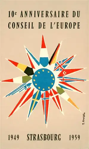 AK / Ansichtskarte  Strasbourg__Strassburg_67_Bas-Rhin 10e Anniversaire du Conseil de l'Europe 