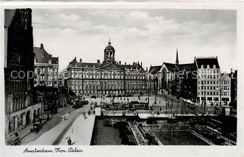 AK / Ansichtskarte  Strassenbahn_Tramway-- Amsterdam Kon. Paleis 