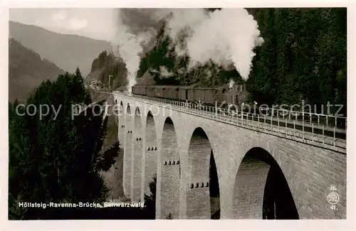 AK / Ansichtskarte 73886794 Eisenbahn_Railway_Chemin_de_Fer Hoellsteig Ravenna Bruecke Schwarzweald 