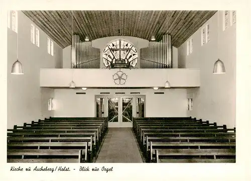 AK / Ansichtskarte 73886858 Ascheberg_Holstein Kirche Inneres mit Orgel Ascheberg_Holstein