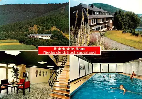 AK / Ansichtskarte  Niedersfeld_Winterberg Ruhrkohle Haus Eingangshalle Park Hallenbad 