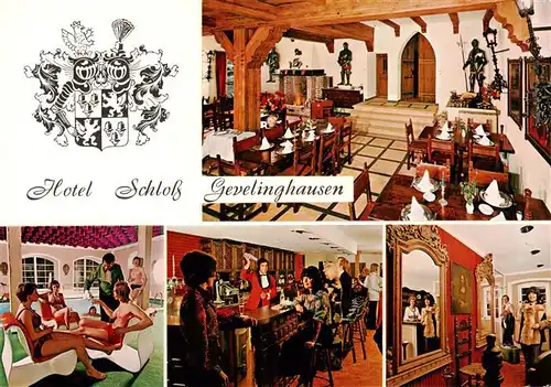 AK / Ansichtskarte  Gevelinghausen Hotel Schloss Gevelinghausen Speisesaal Hallenbad Bar Gevelinghausen