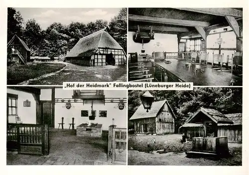 AK / Ansichtskarte  Fallingbostel_Bad Hof der Heidmark mit Niedersachsenhaus Gastraum Teilansichten Fallingbostel_Bad