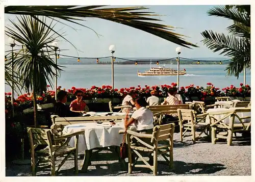 AK / Ansichtskarte  Meersburg_Bodensee Hotel Wilder Mann Terrasse Meersburg Bodensee