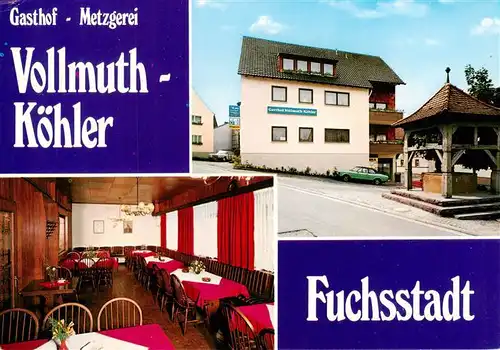 AK / Ansichtskarte 73886944 Fuchsstadt_Unterfranken Gasthof Metzgerei Vollmuth Koehler Gastraum Fuchsstadt_Unterfranken
