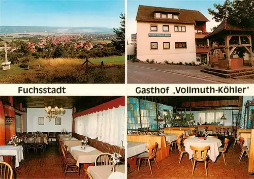 AK / Ansichtskarte 73886945 Fuchsstadt_Unterfranken Panorama Gasthof Metzgerei Vollmuth Koehler Gastraeume Fuchsstadt_Unterfranken