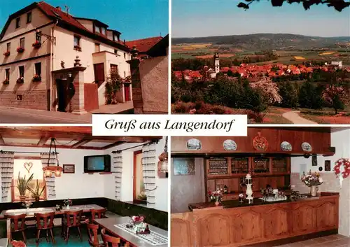 AK / Ansichtskarte  Langendorf_Unterfranken Gasthaus zum Adler Gaststube Theke Panorama Langendorf Unterfranken