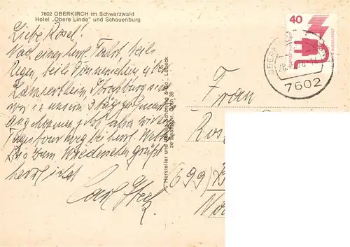 AK / Ansichtskarte  Oberkirch_Baden Hotel Obere Linde und Schauenburg Oberkirch_Baden