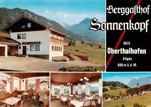 AK / Ansichtskarte  Oberthalhofen_Allgaeu Berggasthof Sonnenkopf Gastraeume Panorama Oberthalhofen Allgaeu