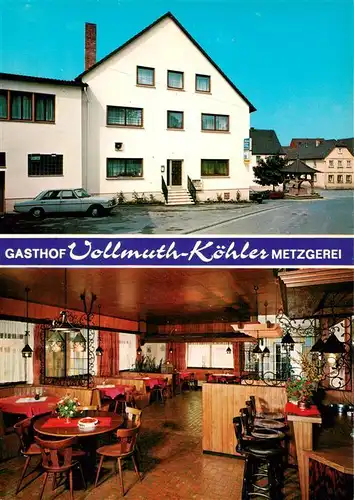 AK / Ansichtskarte  Fuchsstadt_Unterfranken Gasthof Metzgerei Vollmuth Koehler Gastraum Fuchsstadt_Unterfranken