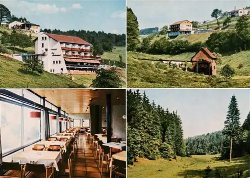 AK / Ansichtskarte 73886956 Rothenbuch Gasthof zum Spechtshaardt Gastraum Panorama Waldpartie Rothenbuch