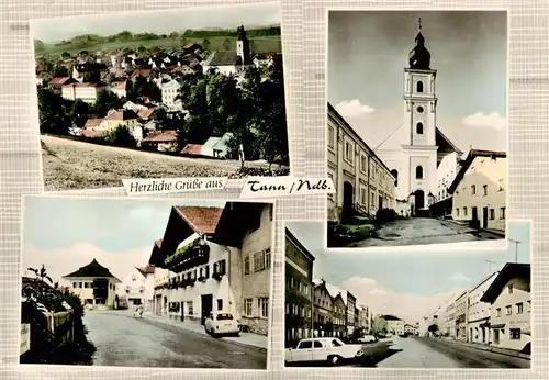 AK / Ansichtskarte  Tann_Niederbayern Panorama Kirche Strassenpartien Tann Niederbayern