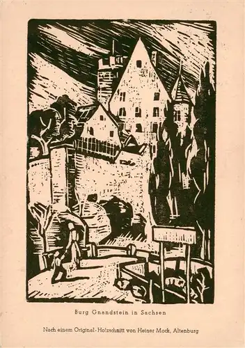 AK / Ansichtskarte  Altenburg__Thueringen Burg Gnandstein Orig Holzschnitt 