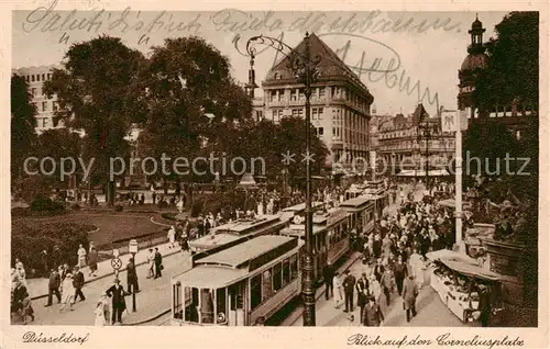 AK / Ansichtskarte  Strassenbahn_Tramway-- Duesseldorf Carneliusplatz 