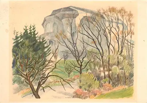 AK / Ansichtskarte  Dornach__SO Das Goetheanum Kuenstlerkarte 