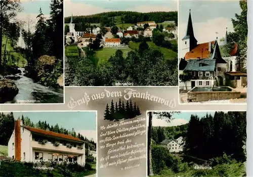 AK / Ansichtskarte  Grafengehaig Steinachklamm Pension Schindelwald Ortsansicht Brunnen Kirche Rehbachtal Grafengehaig