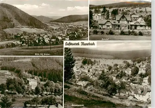 AK / Ansichtskarte  Manebach Ilmtal Bahnhof FDGB Heim Freundschaft Panorama Manebach