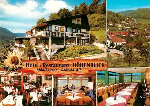 AK / Ansichtskarte 73887231 Muehlhausen_Taele Hotel Restaurant Hoehenblick Gastraeume Panorama Muehlhausen_Taele