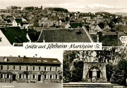 AK / Ansichtskarte  Marxheim_Taunus Ortsansicht Volksschule Ehrenmal Marxheim Taunus