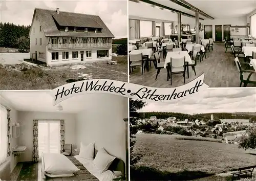 AK / Ansichtskarte 73887277 Luetzenhardt_Waldachtal_BW Hotel Waldeck Gastraum Zimmer Panorama 