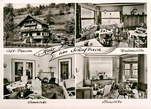 AK / Ansichtskarte 73887330 Schoenau_Heidelberg_Odenwald Cafe Pension Haus am Schafbach Bauernstube Kaminecke Weinstube 