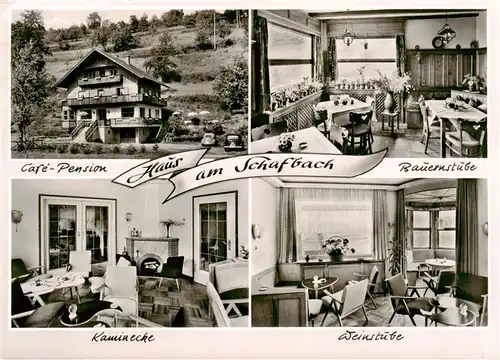 AK / Ansichtskarte  Schoenau_Heidelberg_Odenwald Cafe Pension Haus am Schafbach Bauernstube Kaminecke Weinstube 