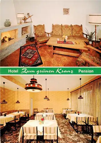 AK / Ansichtskarte 73887341 Oberthulba Hotel Zum gruenen Kranz Pension Gastraeume Oberthulba