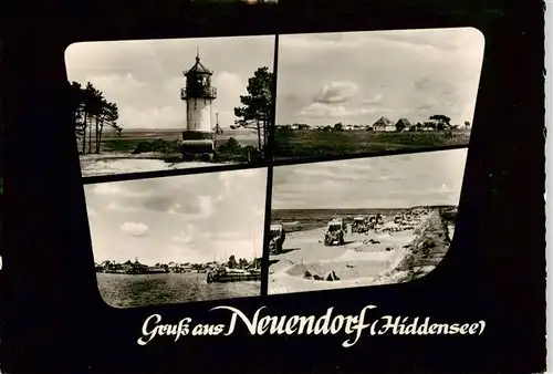 AK / Ansichtskarte  Neuendorf_Hiddensee Leuchtturm Strandpartien Neuendorf Hiddensee