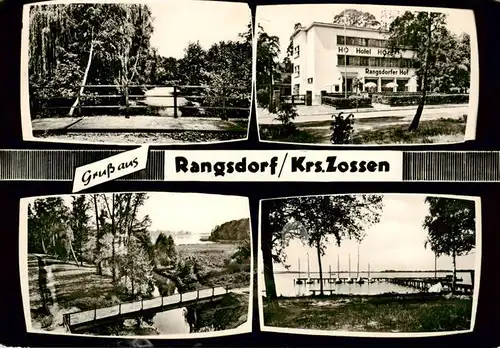 AK / Ansichtskarte  Rangsdorf Park Bruecke HO Hotel Rangsdorfer Hof Bootshafen Rangsdorf