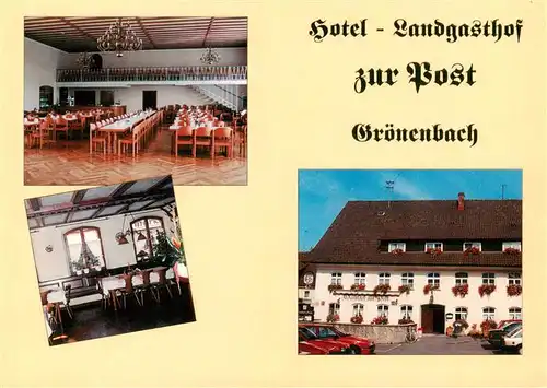 AK / Ansichtskarte 73887398 Groenenbach_Bad Hotel Landgasthof zur Post Gaststube Speisesaal Groenenbach_Bad