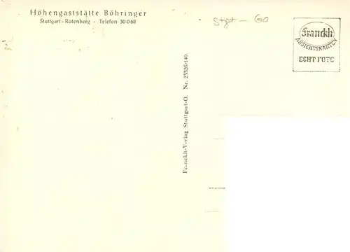 AK / Ansichtskarte  Rotenberg__Stuttgart Hoehengaststaette Boehringer Restaurant 