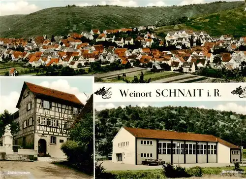 AK / Ansichtskarte 73887489 Schnait_Weinstadt_Remstal Panorama Museum Gemeindehalle Schnait_Weinstadt_Remstal