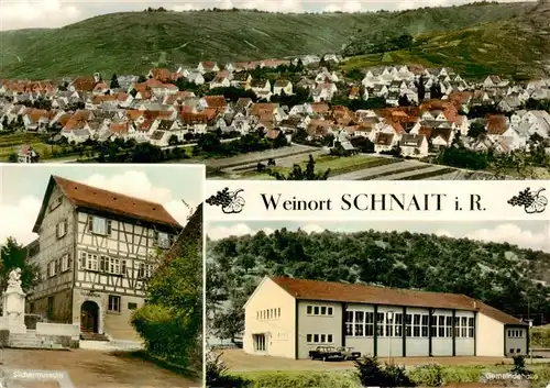 AK / Ansichtskarte 73887497 Schnait_Weinstadt_Remstal Panorama Museum Gemeindehalle Schnait_Weinstadt_Remstal