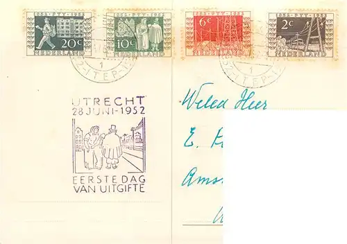 AK / Ansichtskarte 73887528 Utrecht_NL ITEP 1852 bis 1952 Eeuwfeest Postzegel 