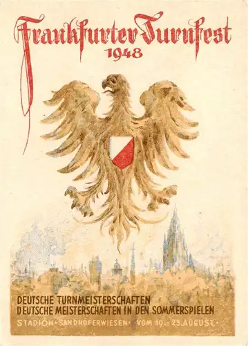 AK / Ansichtskarte 73887533 Frankfurt_Main Frankfurter Turnfest 1948 Plakat Frankfurt Main