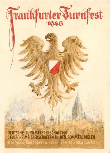 AK / Ansichtskarte  Frankfurt_Main Frankfurter Turnfest 1948 Plakat Frankfurt Main