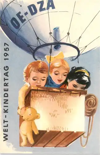 AK / Ansichtskarte 73887545 Salzburg__AT Welt Kindertag 1957 Ersttag Stempel Ballonpost 