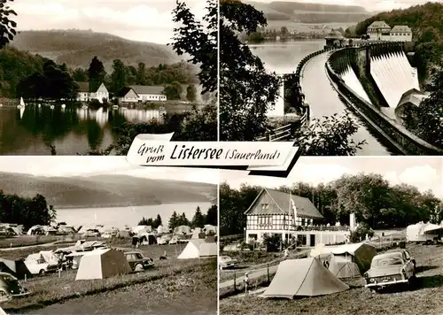 AK / Ansichtskarte  Listersee Talsperre Staumauer Campingplatz Listersee