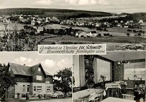 AK / Ansichtskarte  Fussingen_Waldbrunn_Westerwald Panorama Gasthaus Pension Schmitt Gaststube 