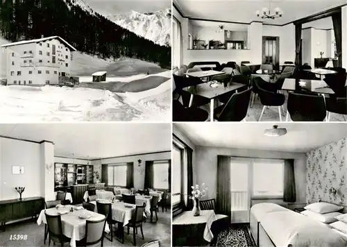 AK / Ansichtskarte  Samnaun_Dorf_GR Hotel Bellevue Gastraeume Gaestezimmer 