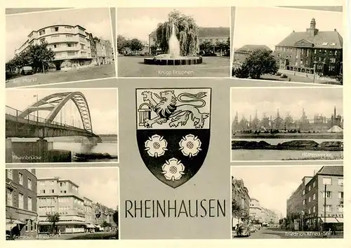 AK / Ansichtskarte  Rheinhausen__Duisburg Markt Rheinbruecke Friedrich Alfred Str Krupp Brunnen Rathaus Huettenwerke  