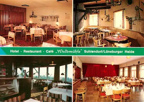 AK / Ansichtskarte 73887649 Suhlendorf Hotel Restaurant Cafe Waldmuehle Gastraeume Kuchentheke Suhlendorf