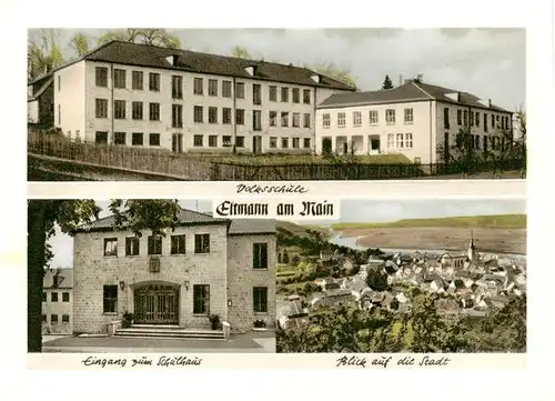 AK / Ansichtskarte  Eltmann Volksschule Eingang zum Schulhaus Stadtblick Eltmann