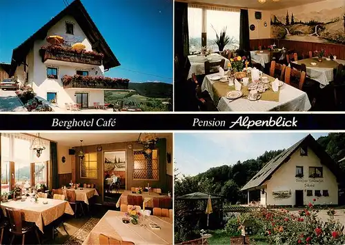 AK / Ansichtskarte 73887676 Endenburg_Steinen Berghotel Cafe Pension Alpenblick Gastraeume 