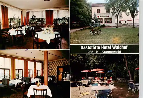 AK / Ansichtskarte  Klein_Kummerfeld Gaststaette Hotel Waldhof Gastraeume Freiterrasse Klein_Kummerfeld