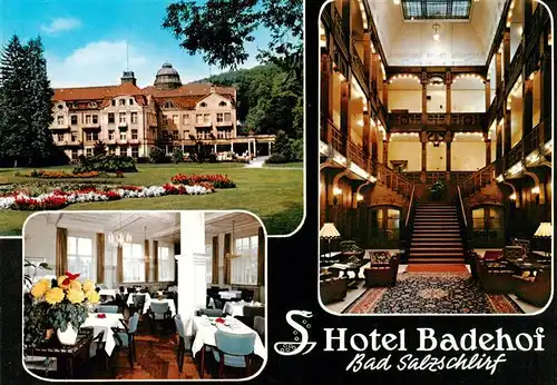 AK / Ansichtskarte  Bad_Salzschlirf Hotel Badehof Park Gastraum Treppenaufgang Foyer Bad_Salzschlirf