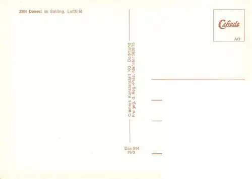 AK / Ansichtskarte  Dassel_Solling Fliegeraufnahme Dassel Solling