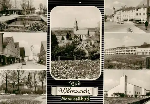 AK / Ansichtskarte  Bad_Wurzach Kurpark Strassenpartie Kirchen Ortspartien Bad_Wurzach